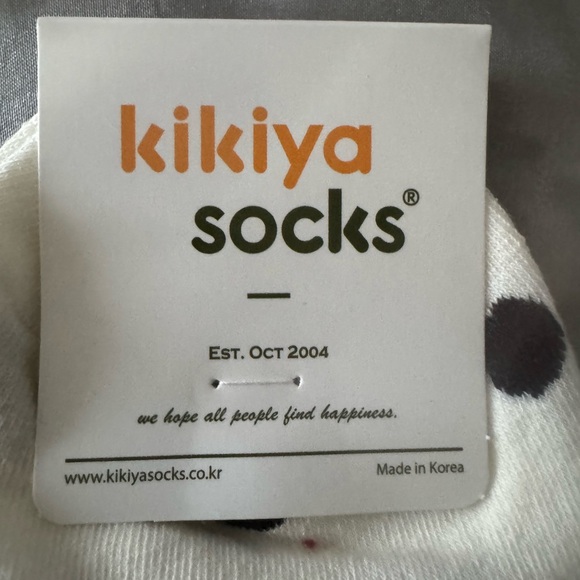 👀❤️You Kikiya White and Black Polka dot Socks with Red Heart - Made in Korea-NWT - Picture 3 of 4